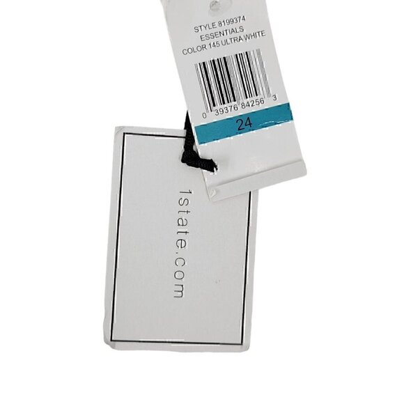 1.State Jeans W/ Flare Raw Hem Denim Size 24. Retro Vibe Triangle cut out cuff - Picture 3 of 4